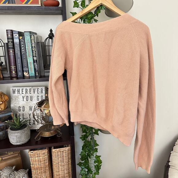 NANUSHKA Camerin Off Shoulder Sweater Apricot Pink Sz M {NN48} - Picture 9 of 9